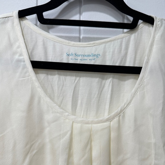 Soft Surroundings 100% Silk Tank Top in Ivory White - Picture 4 of 6